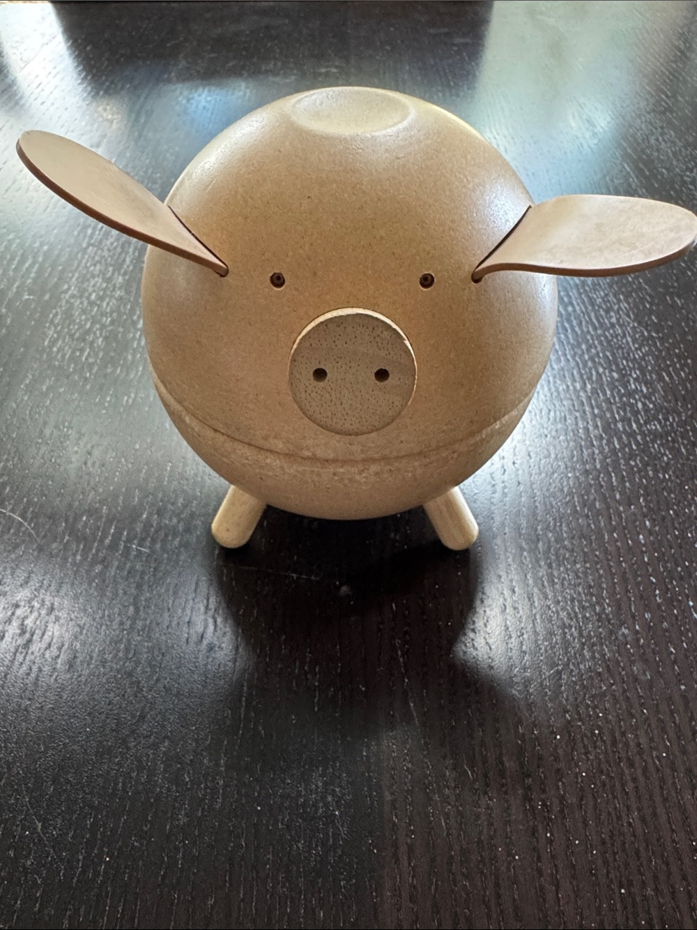 PlanToys Natural Brown Piggy Bank - Kids Toy